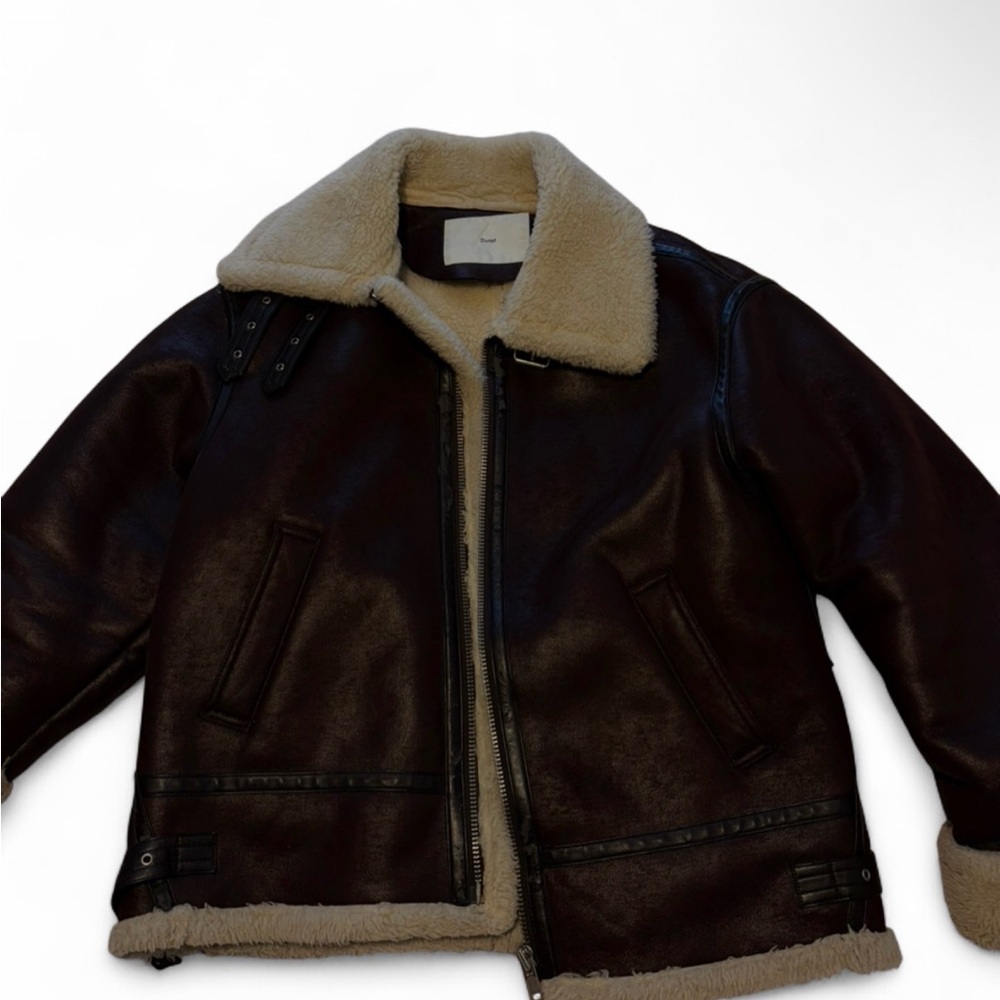 Women's Brown Teddy Jacket with Cream Accents